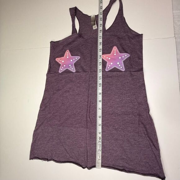 Next Level Apparel Star Graphic Racerback Tank | Size XS | Purple Festival Top - Picture 5 of 5